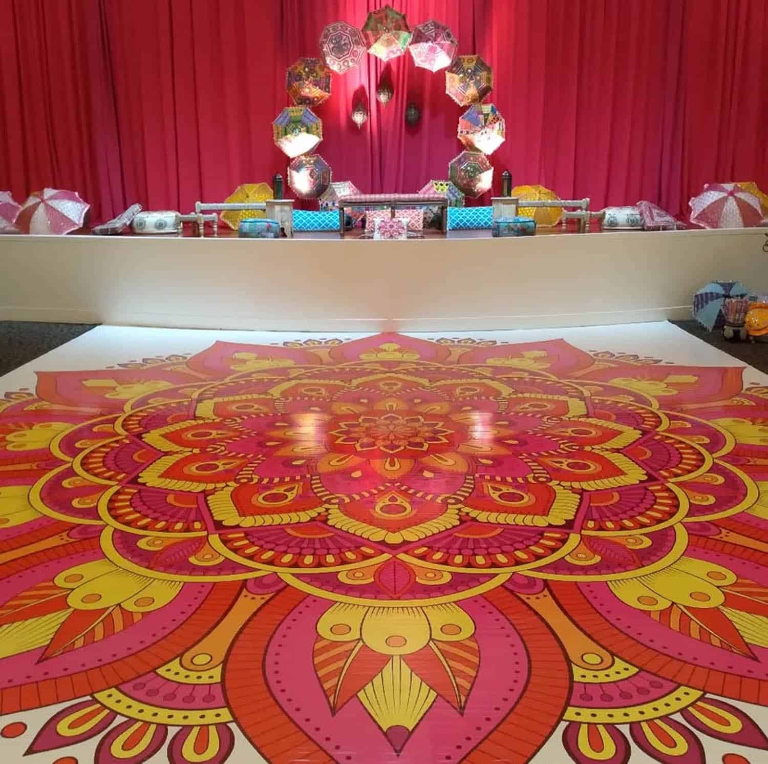 Decorative Mandala Floor Pattern at Paradise Ballrooms.